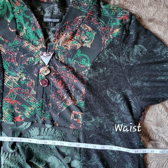 Pyramid Collection Long Sleeve Floral Abstract Boho Dress Size 1X - Picture 7 of 14